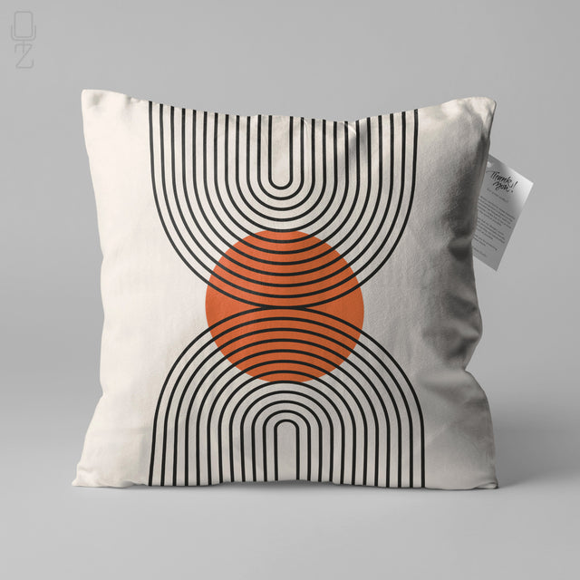Bauhaus Retro Abstract Geometric Velvet Cushion - Mid Century Modern Pillow