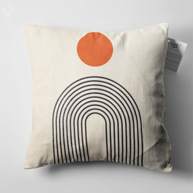 Orange & Black Abstract Cushion Covers