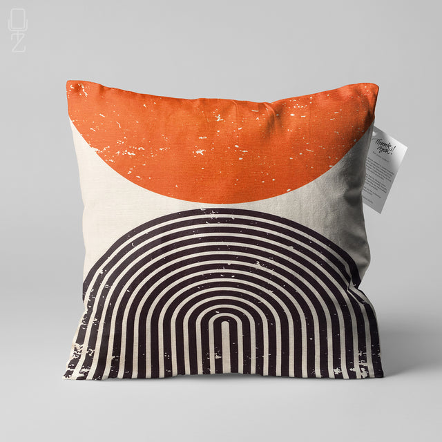 Orange & Black Abstract Cushion Covers