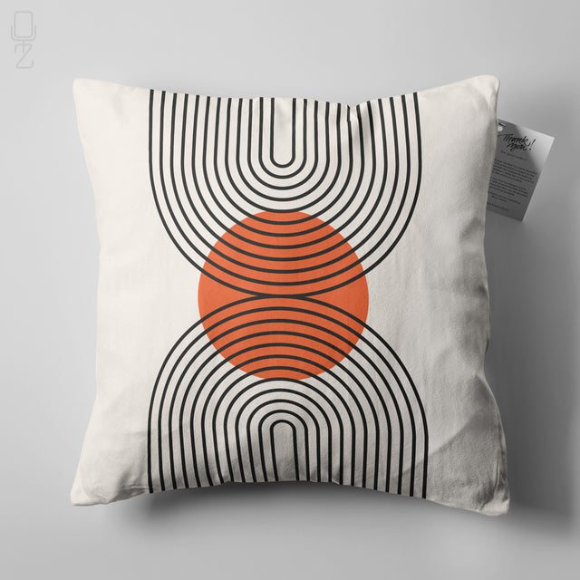 Bauhaus Retro Abstract Geometric Velvet Cushion - Mid Century Modern Pillow