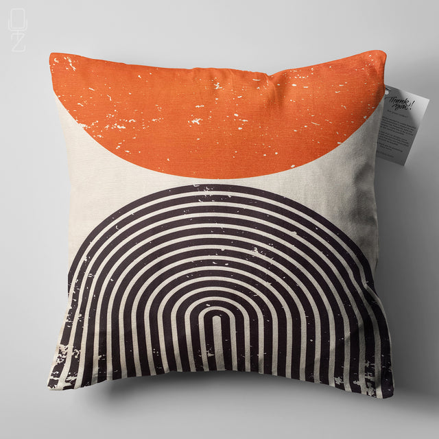 Orange & Black Abstract Cushion Covers