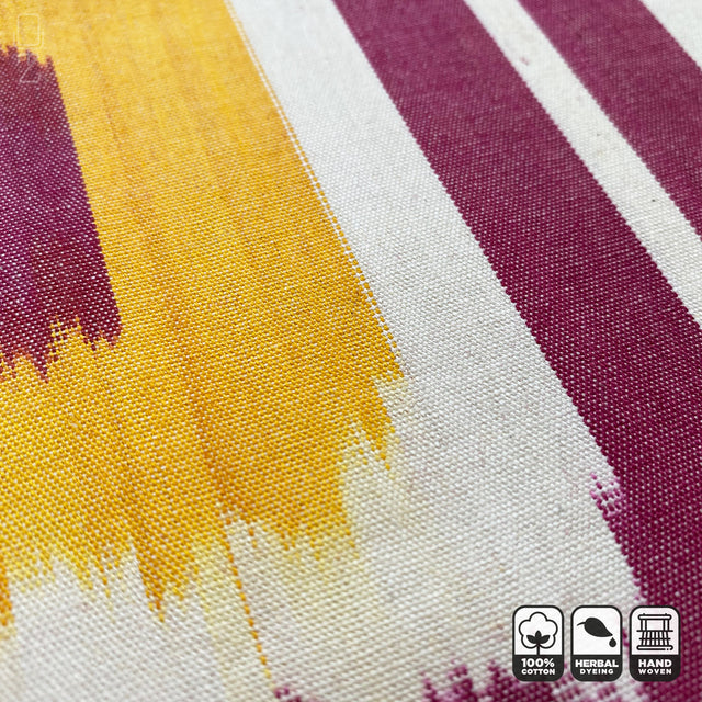 Bohemian Ikat Decorative Cushion Cover with Pink & Yellow