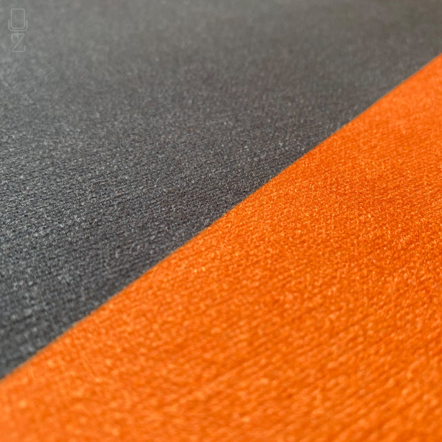 Burnt Orange & Grey Geometric Square Cushion Cover - Soft Chenille