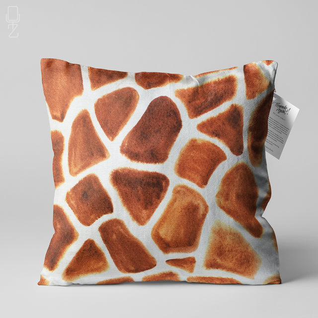 Giraffe Print Soft Chenille Cushion Cover: Double Sided