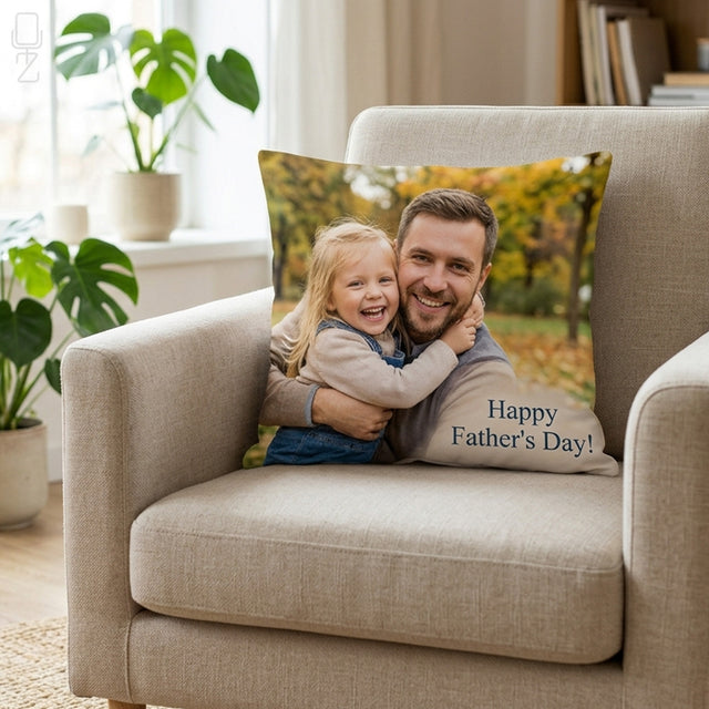 Personalised Photo Cushion Cover – Custom Father’s Day Gift