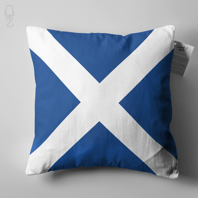 Scottish Saltire Square Cushion Cover - Classic Blue & White Scotland Flag