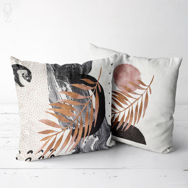 Brown & Black Leaves Set of 2 Pillow Covers