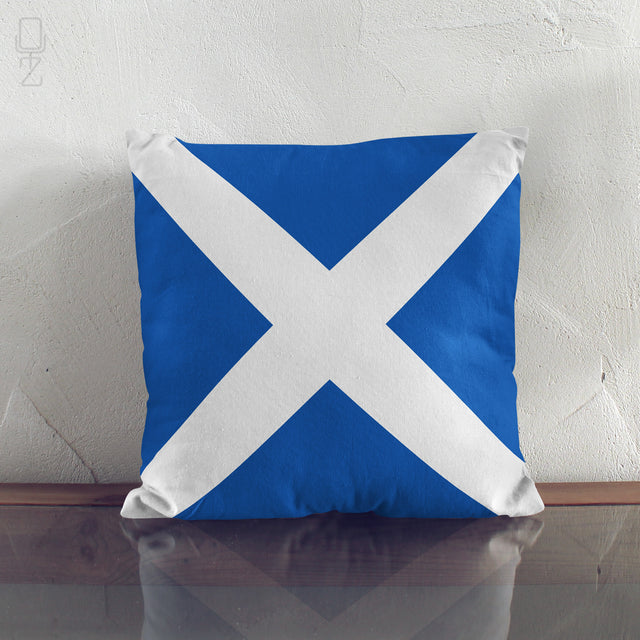 Scottish Saltire Square Cushion Cover - Classic Blue & White Scotland Flag