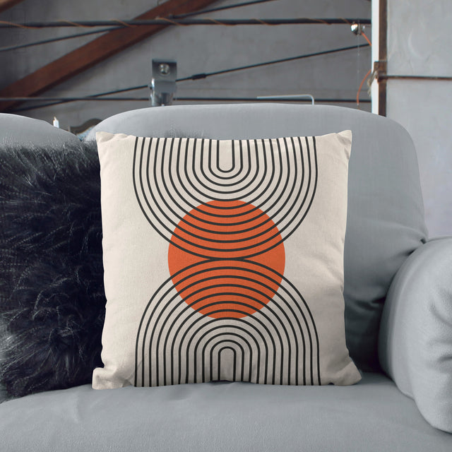 Bauhaus Retro Abstract Geometric Velvet Cushion - Mid Century Modern Pillow