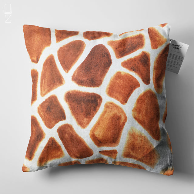 Giraffe Print Soft Chenille Cushion Cover: Double Sided