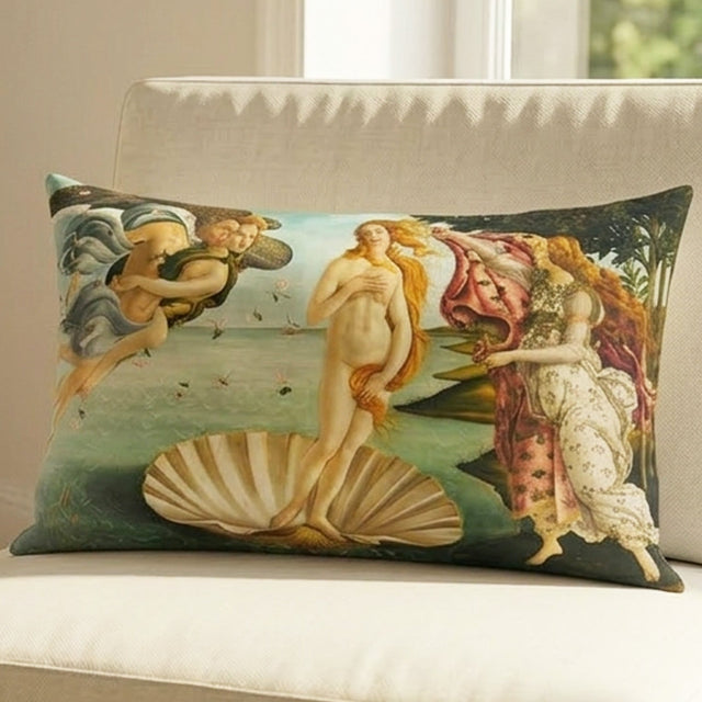 The Birth of Venus Velvet Cushion Cover - Sandro Botticelli Art Pillow