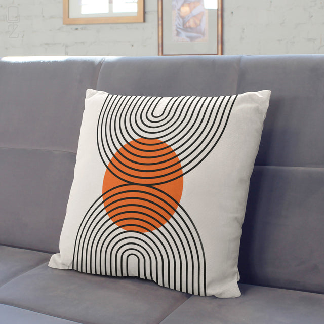 Bauhaus Retro Abstract Geometric Velvet Cushion - Mid Century Modern Pillow