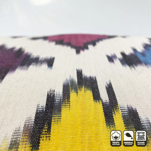 Multicoloured Silk Velvet Handwoven Cushion Cover