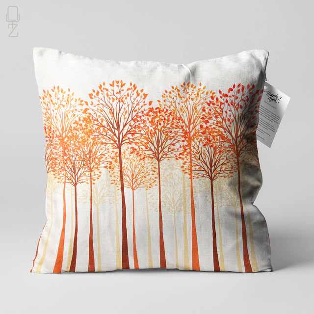 Cushion Cover with Orange Tree Design