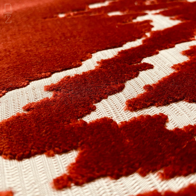 Orange Geometric Velvet Cushion Cover