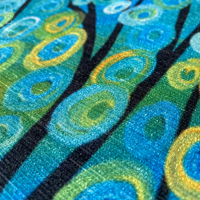 Blue Abstract Tree Painting Pillow Cover