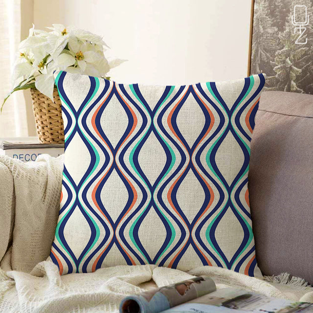 Cushion Cover with Colorful Geometric Pattern