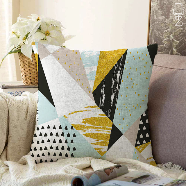 Cushion Cover Multicolour Geometric Pattern