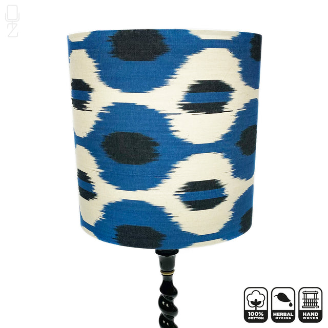 Blue & Black Cotton Ikat Lampshades