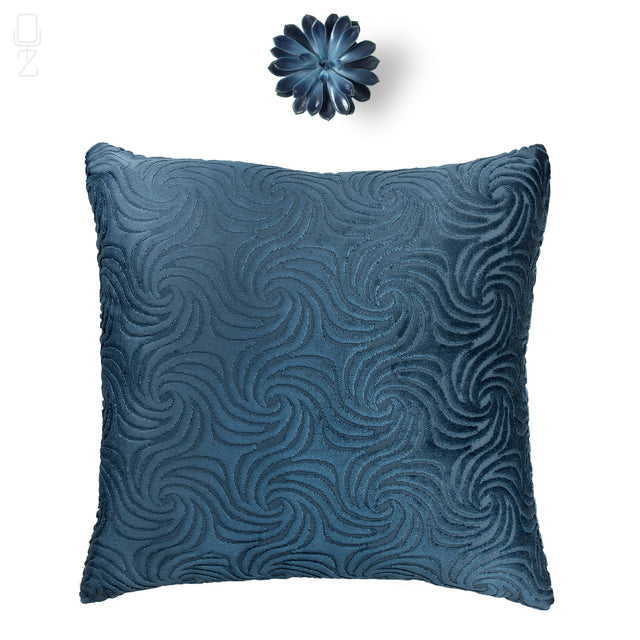 Dark Navy Spiral Theme Velvet Pillow Cover