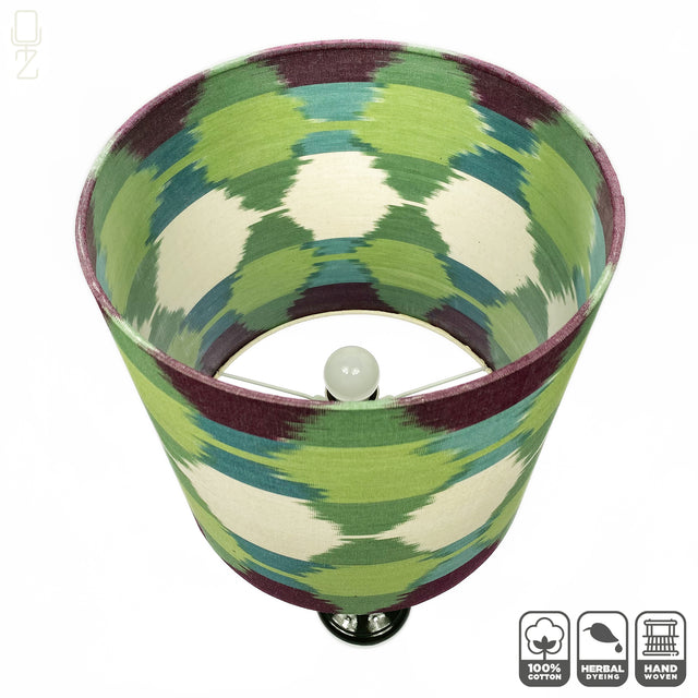 Traditional Ikat Green & Ivory Lampshades