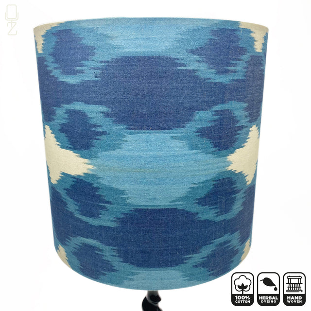 Traditional Blue Ikat Lampshades