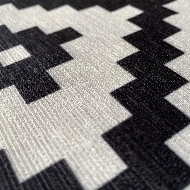 Aztec Theme Black & White Cushion Cover