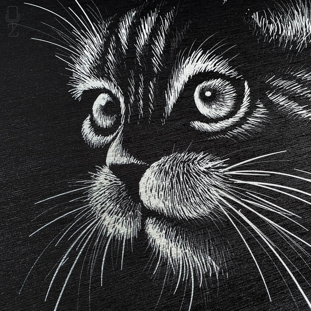 Black Cushion Cover with White Cat Silhouette