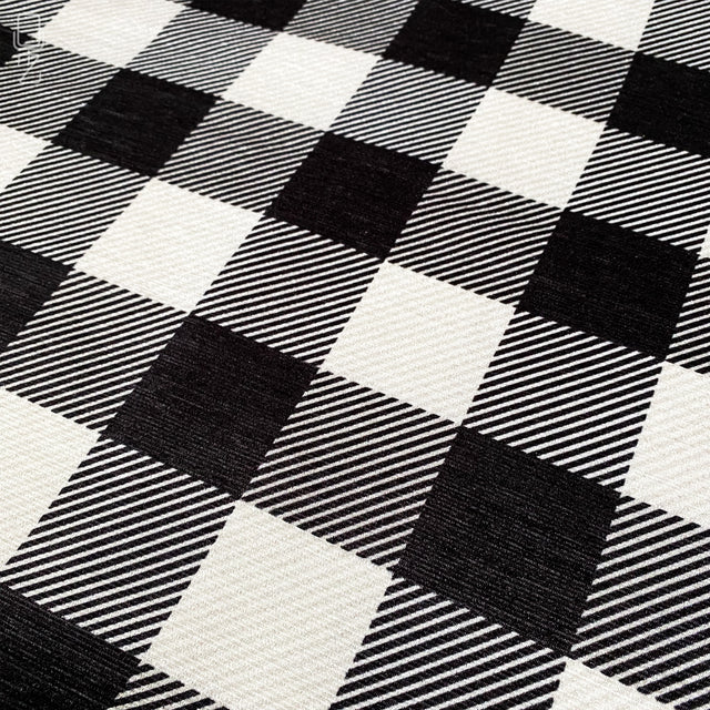 Gingham Cushion Cover with Black & White