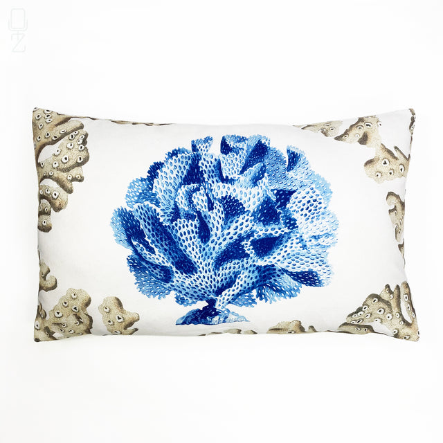 Blue & Beige Coral Reef Cushion Cover