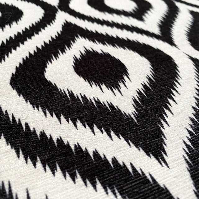 Ikat Pattern Black & White Cushion Cover