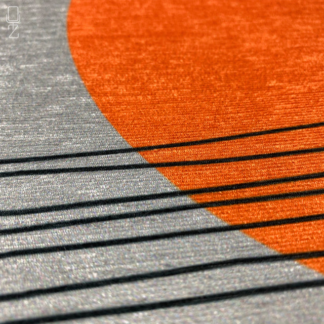 Orange and Striped Grey Geometric Pillow Cover