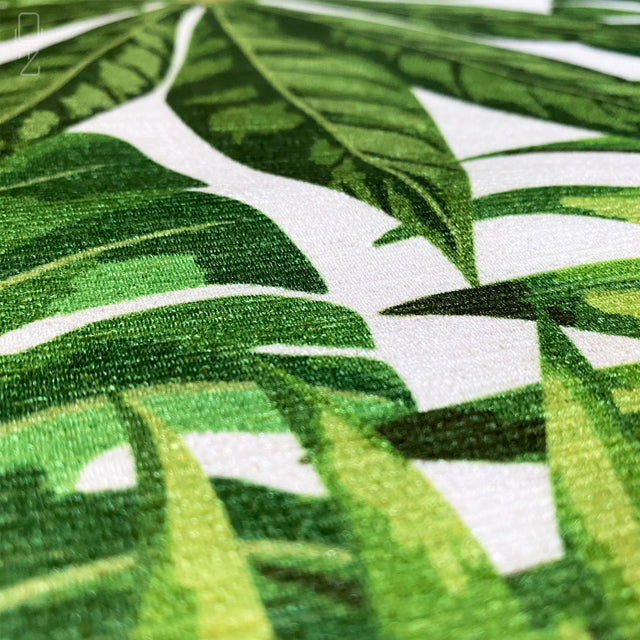 Green Multi-Tropical Leaves Cushion Cover