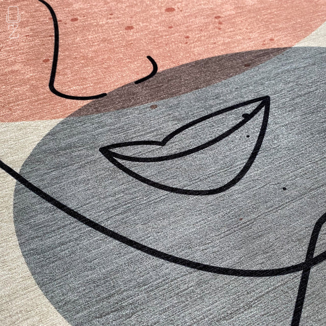 Abstract Face Pattern Pillow Cover