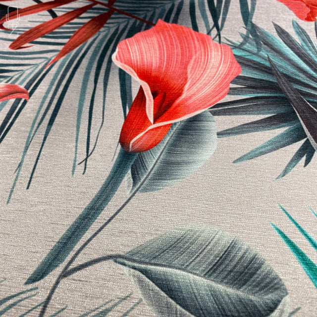 Pillow Cover with Pink and Green Floral Pattern