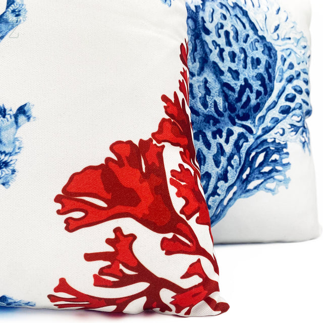 Set of 2 Cushion Covers with Coral Theme