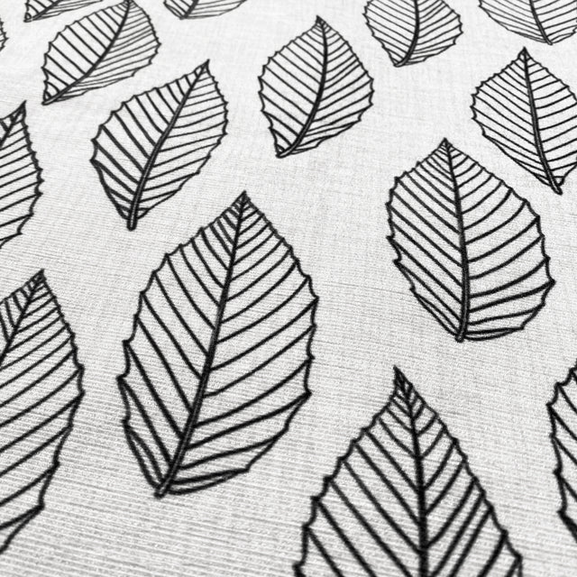Decorative Pillow Cover with Black Line Leaves