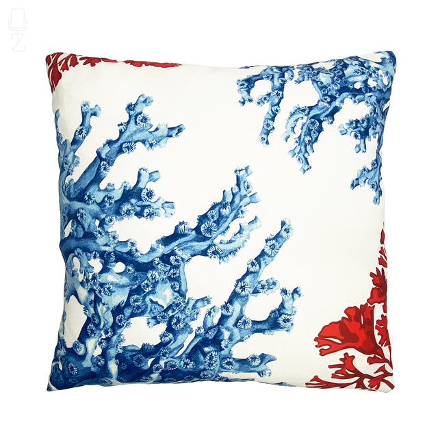 Blue & Red Coral Reef Theme Cushion Cover