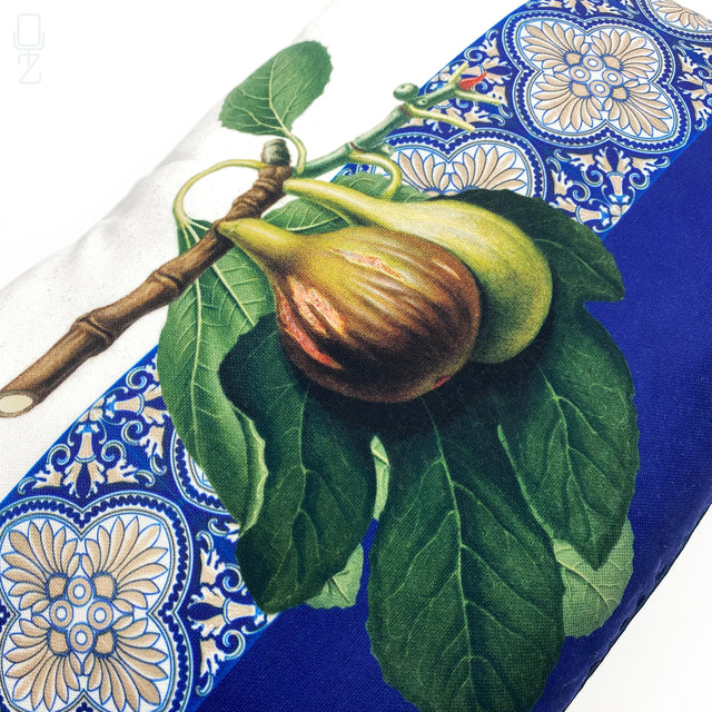 Fig Leaves & Italian Tile Mosaic Cushion Cover