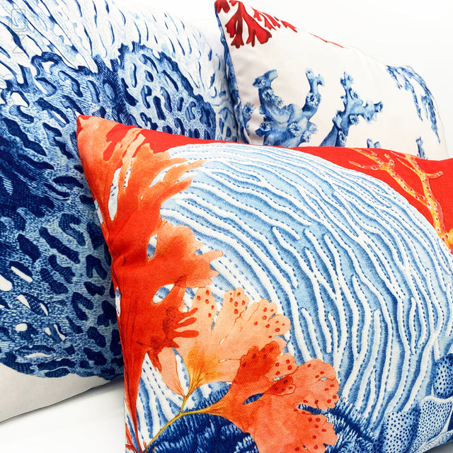 Set of 3 Cushion Covers with Coral Themed