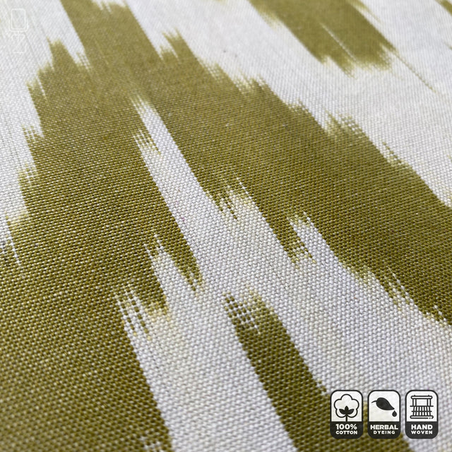 Olive Green Zig Zag Handwoven Cushion Cover