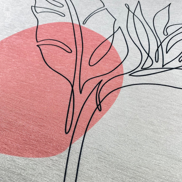 White Cushion Cover with Abstract Leaf Design