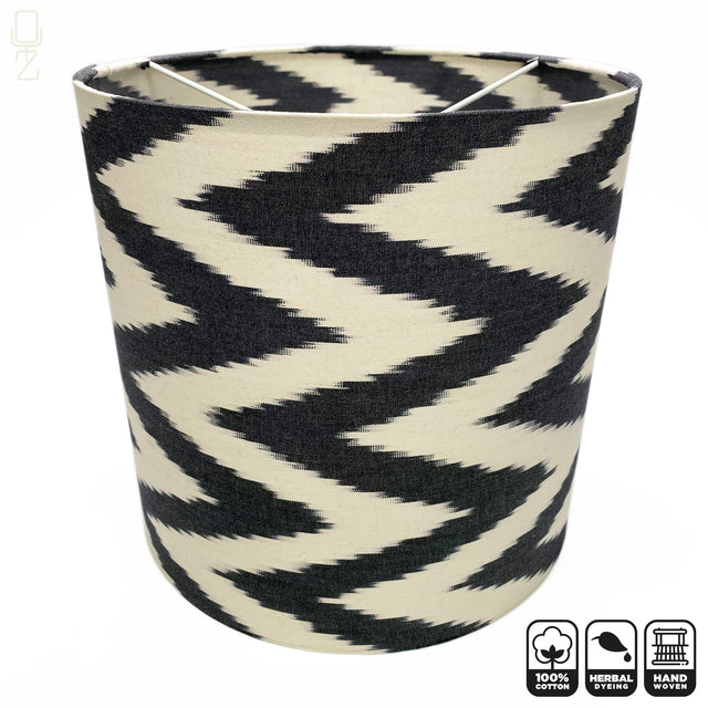 Black Zig Zag Ikat Lampshades