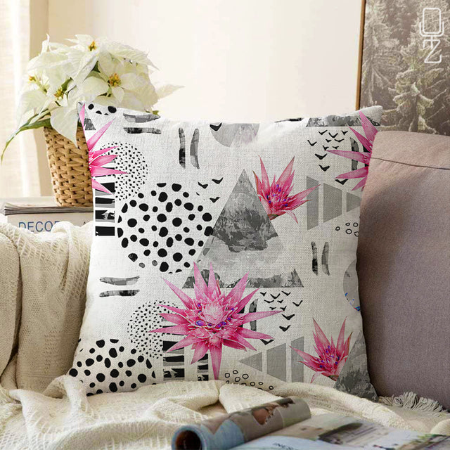Pink Lotus Flowers Decorative Cushion Cover