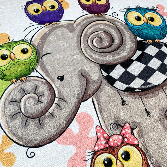 Little Owls & Elephant Cushion Cover