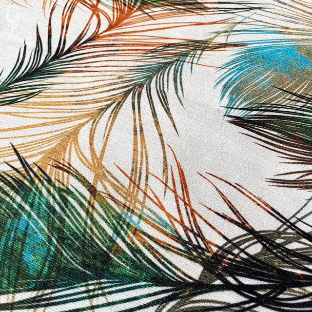 Decorative Cushion Cover with Peacock Feathers