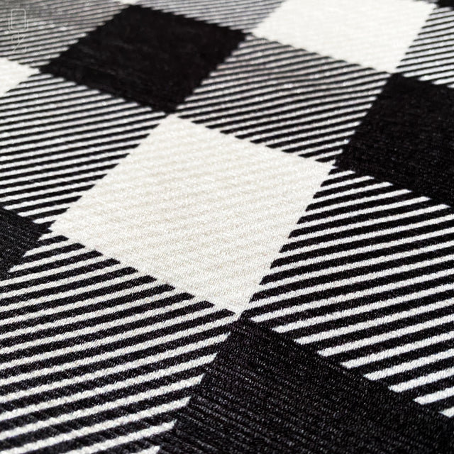 Gingham Cushion Cover with Black & White