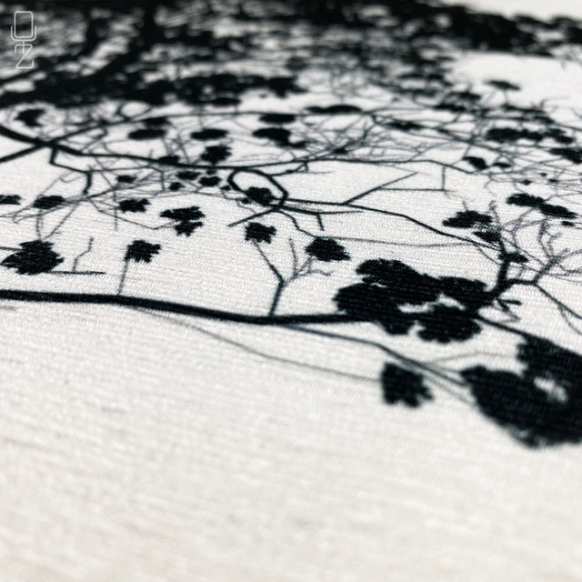 White Pillow Cover with Black Tree Design