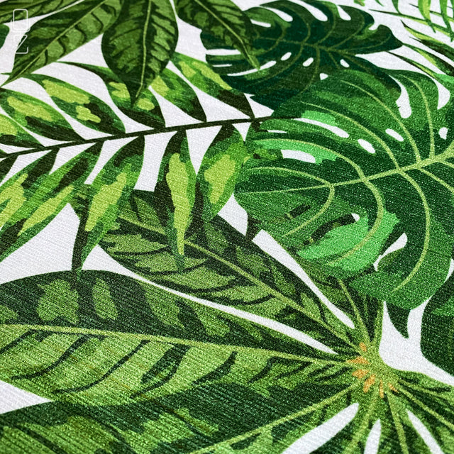 Green Multi-Tropical Leaves Cushion Cover