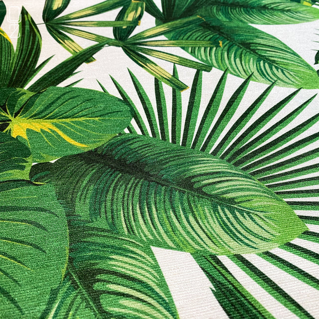 Tropical Green Palm Leaves Cushion Cover